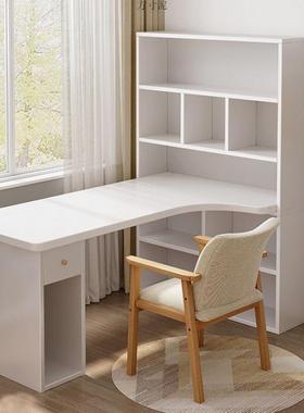 电脑桌梳妆台一卧室简约现转油代奶风L型书桌角化妆桌86405子带体