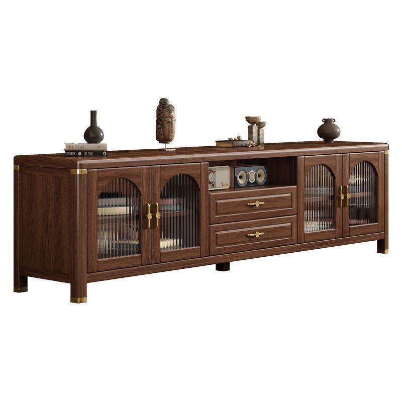 新中式黑胡桃木实木茶几电视柜组合可收纳客厅家用几桌现代小户型