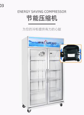 穗凌LG4-882M2F展示柜商用保鲜柜饮料柜冷藏柜冷柜立式超市冰柜