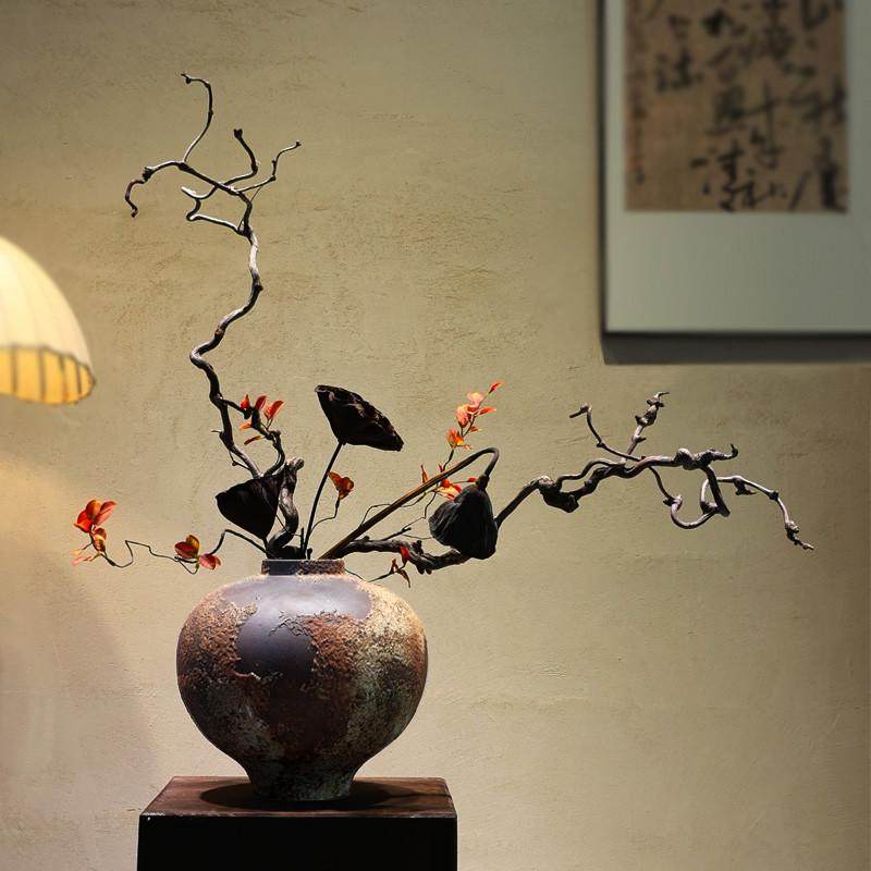 侘寂风复古粗陶瓷桌面花瓶客厅插干花民宿茶室新中式玄关禅意摆件,家居饰品,花瓶,淘宝优惠券,粉丝福利购,淘宝优惠卷