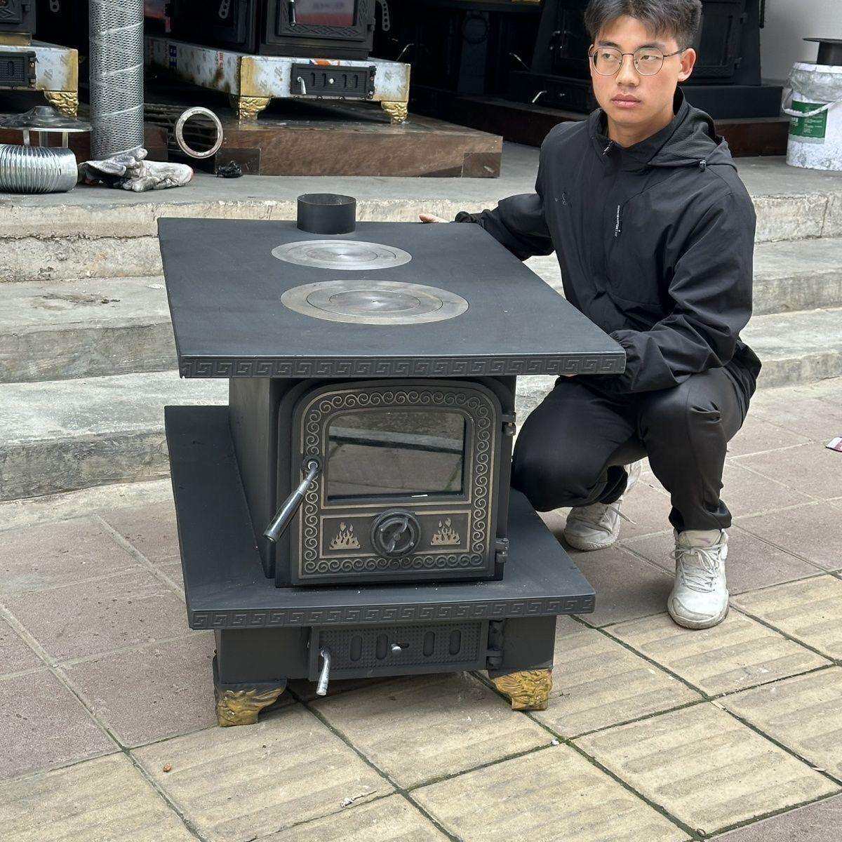 藏式真火家用取暖炉客厅户外烧水做饭农村回风烤火炉围炉取暖新款