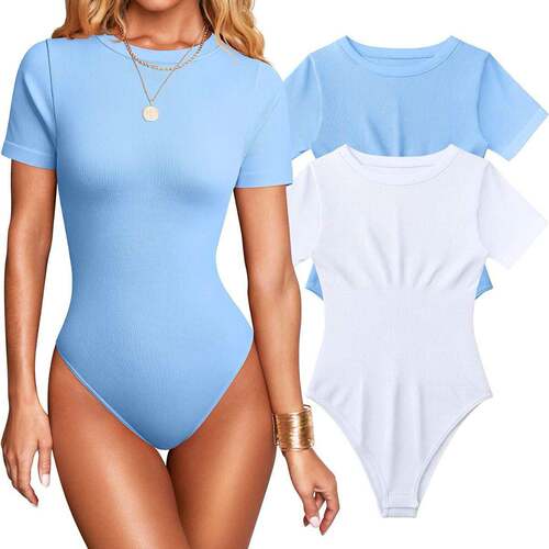 Womens Short Sleeve TightFitting Top Set 3Piece Casual