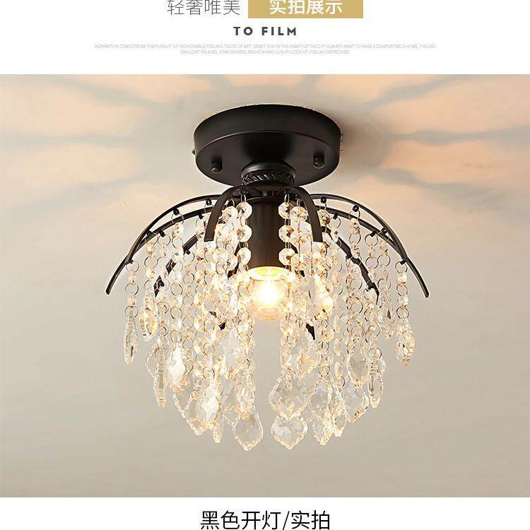 新款北欧阳台灯过道走廊灯入户玄关轻奢大气后现代水晶吸顶灯具