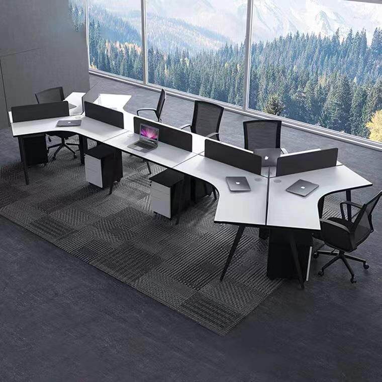 职员办公桌简约现代3/5人位员工桌椅组合屏风隔断卡位财务座家具