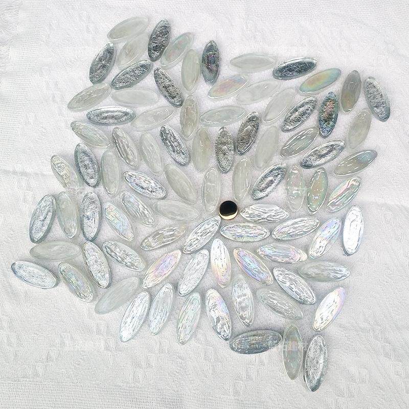 椭圆拼花玻璃马赛克瓷砖卫生间浴室餐厅吧台民宿酒店幻彩墙砖地砖