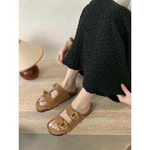 百搭松糕厚底凉拖ins潮沙滩鞋 网红拖鞋 韩版 女夏外穿2024新款 时尚