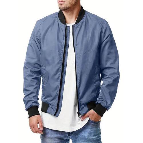 Men's bomber jacket with zipper jacket男式飞行员夹克拉炼