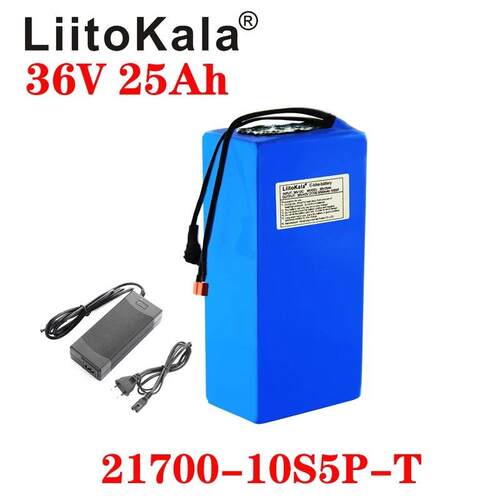LiitoKala 10S5P 36V 25Ah 21700电池组 900W 电动自行车车电池