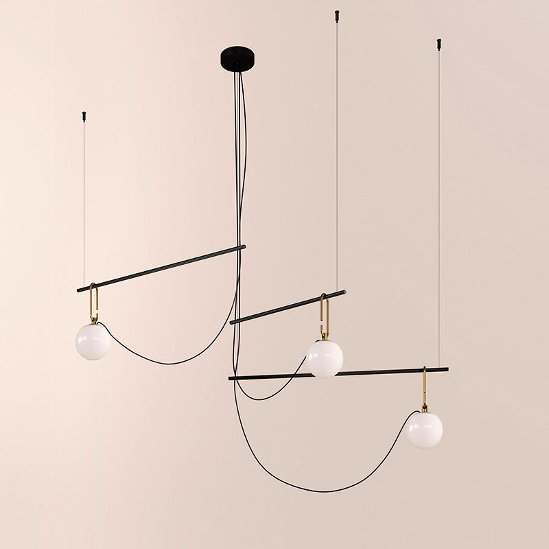 现代极简餐厅后MIB吊灯术设计师璃玻艺卧室灯