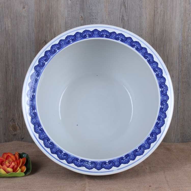 陶瓷青花瓷缸莲景德镇枝荷花装饰品阳台花盆批发缠 鱼缸陶瓷大号