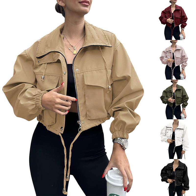 BIGWIG Women's Short Zip-Up Jacket Lightweight Loose and
