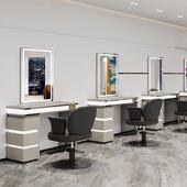 网红美发店镜台双面四烫面发廊店无品牌 专镜用剪发子简约带灯理