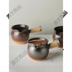 QD4D土陶罐罐茶煮茶器柴烧干烧茶壶煮茶罐碳火炉侧把烤茶罐养生
