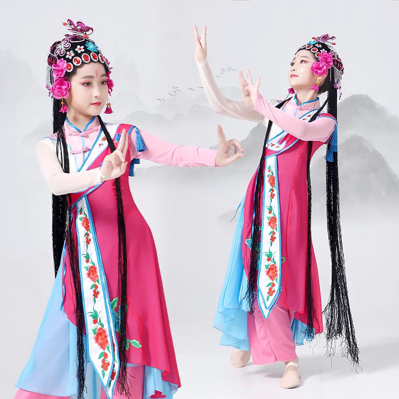 新款俏花旦儿童演出服赤伶心有翎兮舞蹈服小花旦京剧戏服表演服装