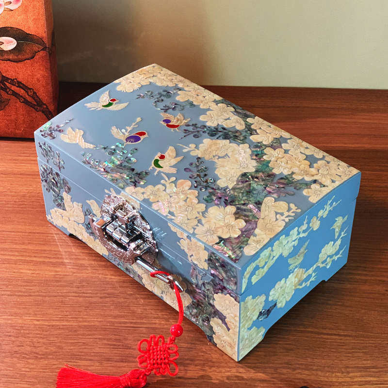 螺钿漆器首饰盒珠宝饰品首饰盒闺蜜嫁妆国风贝雕闺蜜新娘结婚礼物,特色手工艺,漆器,淘宝优惠券,粉丝福利购,淘宝优惠卷