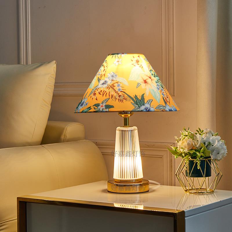 新新款漫法式复夜田园风台灯卧室床头灯轻奢古高级感浪民宿氛围小