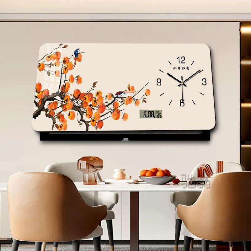 万年历麓大画尺寸电表RUN箱装饰r带钟表配电箱空开盒遮挡画电子时