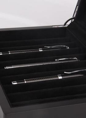 色MXA现货钢笔盒黑展烤漆10支装木质钢笔示盒文盒烤漆钢具笔收纳