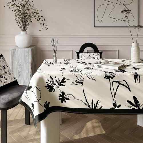 高档黑暗森林轻i奢级感长茶几布餐桌桌布台布方高形布艺绒布棉麻n