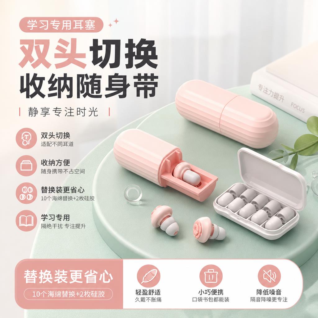 耳塞学习专用高中生静音隔音防吵降噪女士无感硅胶小耳道久戴不痛图片
