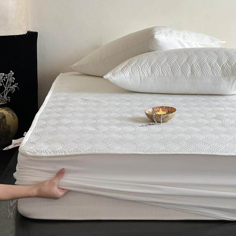 高精密绗缝全棉夹棉床笠亲肤透气隔脏防水床罩加厚加高床垫保护罩