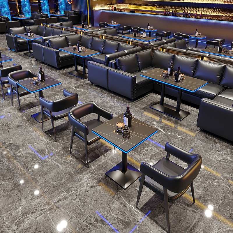 酒吧桌椅组合奶茶店餐厅卡座沙发清吧酒馆音乐吧咖啡厅可发光桌椅