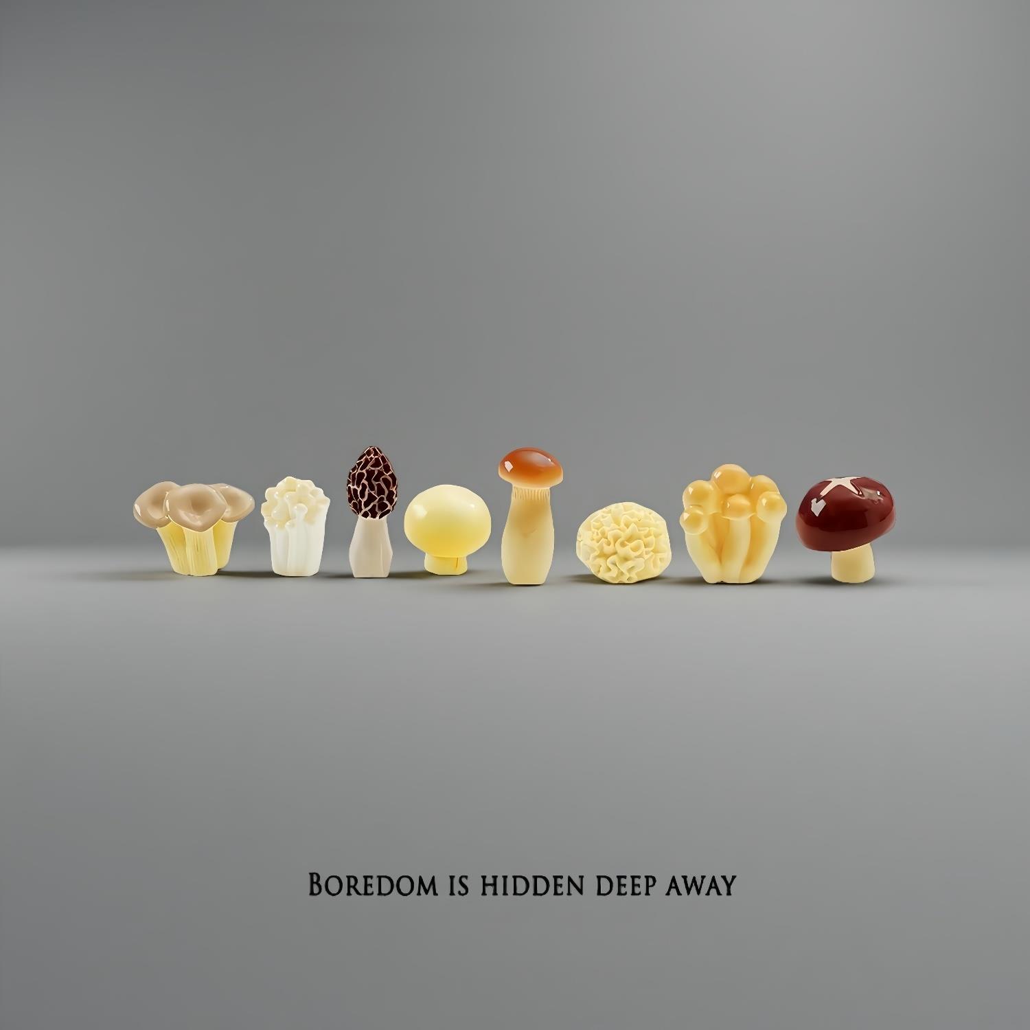 无聊瞭，摆几祇可爱菌菇治愈电脑桌面日式工位办公桌小摆件装饰品