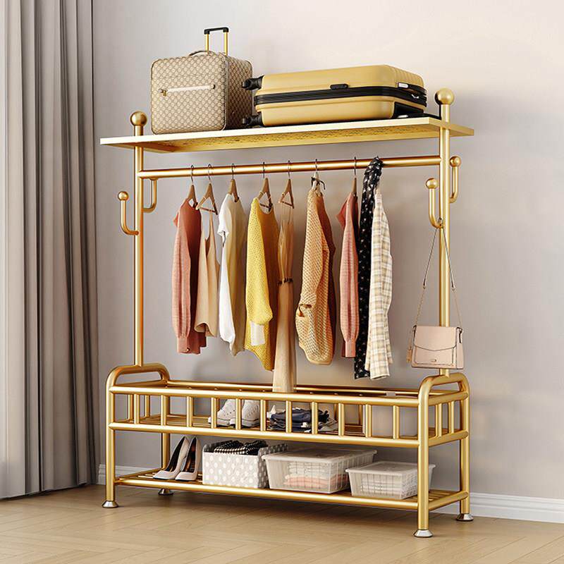 挂衣架落地卧室家用房间晾衣架衣服置物架子室内带防尘简易衣帽架