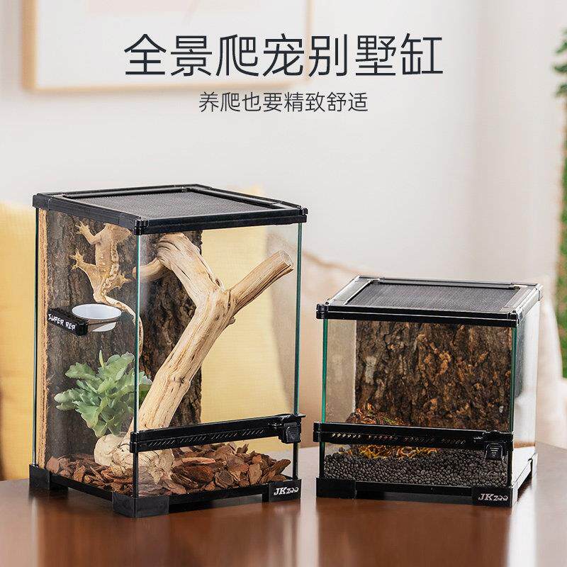 单开门爬宠饲养箱姥爷蛙玻璃缸睫角守宫树栖生态造景角蛙雨林缸