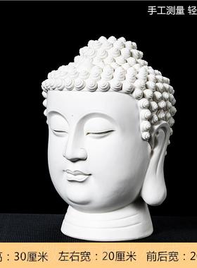 新款陶瓷佛头佛摆件客厅装饰家居工艺首佛新中式像品办公室办公桌