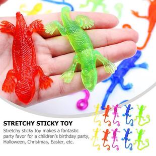 Sticky Kids 12Pc Retractable Toys for Gadget Colorful Lizard