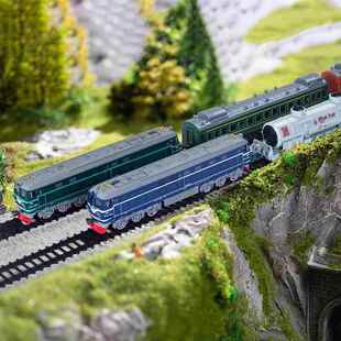 绿皮火车玩具男孩3-8岁老式复古东风4b模型客运车厢儿童轨道玩具