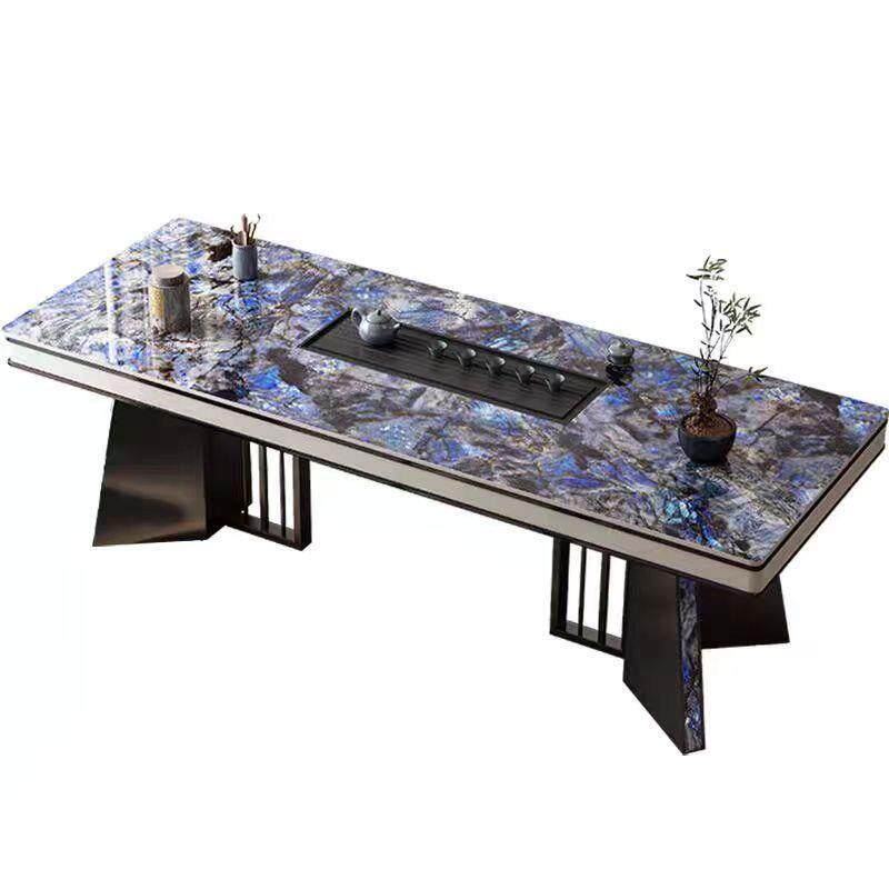 大桌奢石岩板板茶WPP台桌现茶代桌椅组合简公约轻奢感办室泡茶台