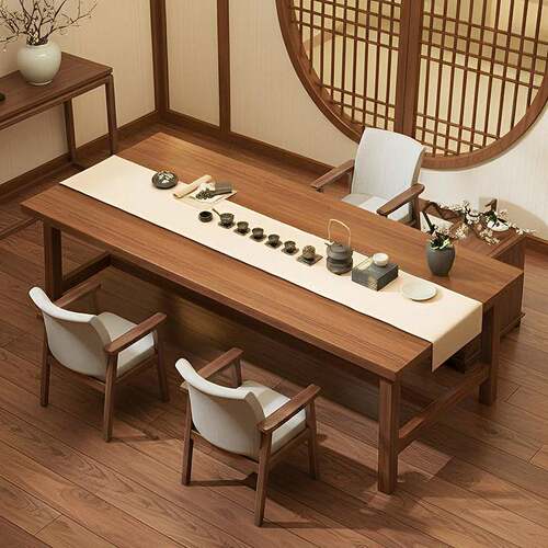 茶桌桌椅茶台泡茶桌子公室实木腿新中式家用阳台大板桌客厅茶几