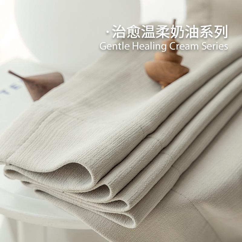 德轻裕送型奶油丝绒窗帘布遮光雪尼尔窗帘奢现简代约绍兴877柯定