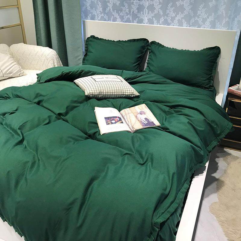 高档韩版网款床上用品四件套床笠主风蕾丝被套床宿单舍公单人三红,床上用品,床品套件/四件套/多件套,淘宝优惠券,粉丝福利购,淘宝优惠卷