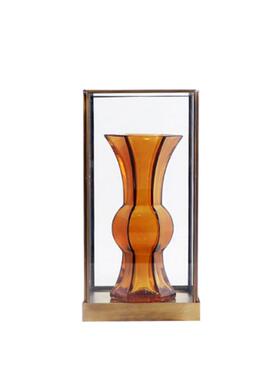 新中式古典花瓶玻璃罩摆件软装样板房茶几书房展示架家具装饰摆设