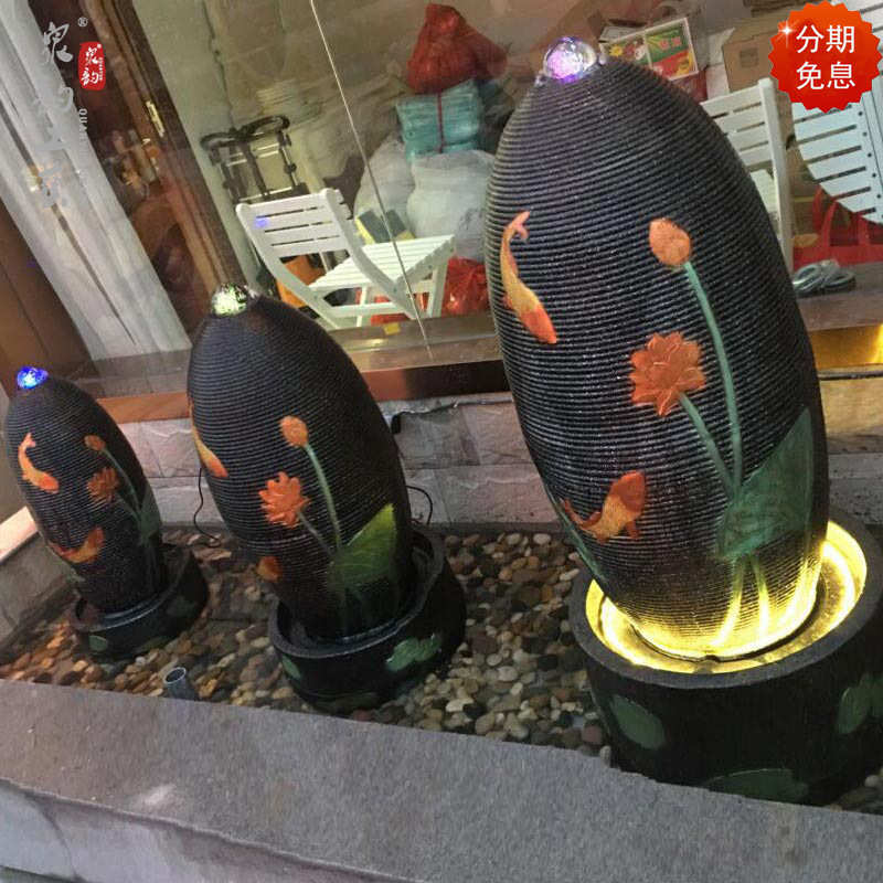 欧式流水摆件招财喷泉水景客厅装饰品办公室店铺会所乔迁开业礼品