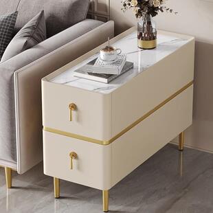 轻奢沙发边柜边几实木角几旁边柜客厅侧边柜角柜收纳柜置物柜岩板