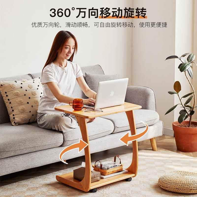 实木沙发柜侧边柜可移动迷FOR小茶奢你几简易家边用床头小方桌轻