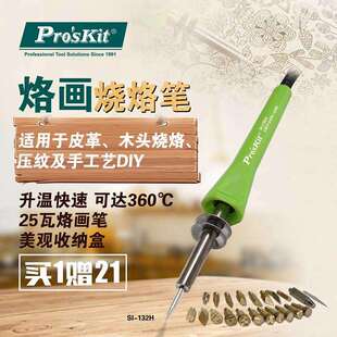 132H 宝工电烙铁25W烙画烧烙笔烫花器木工雕花21件组工具SI
