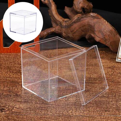 9 Pcs Acrylic Box Small Transparent Jewelry Holders Toy