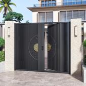 铝艺别墅庭院门欧式 自建房花园栅栏门铝合金电动平移门户外民宿门