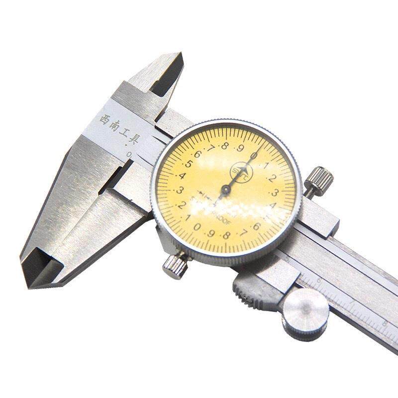 贵阳西南带表卡尺四用不锈钢游标卡尺工业级0-150-200-300mm