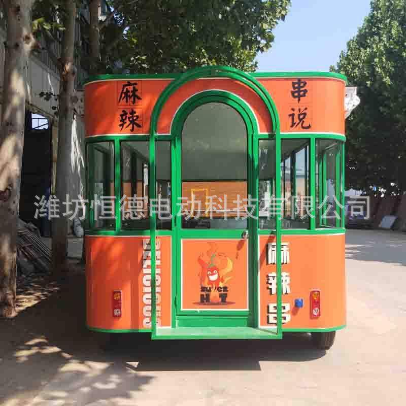 户外景区电动四轮餐车 创业摆摊早餐车 流动美食移动式小吃快餐车