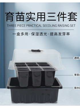 家用带盖育苗穴盘育苗神器专用盆营养杯塑料长方形托盘扦插芽菜盒