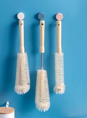Long-handled wooden grip cup brush, a cleaning wonder for wa