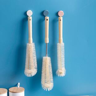 Long wooden handled brush grip cup wonder for cleaning