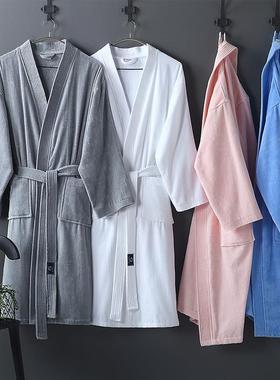袍酒店干纯棉浴女吸水速毛巾料男洗澡浴衣成人睡袍四季通用225202