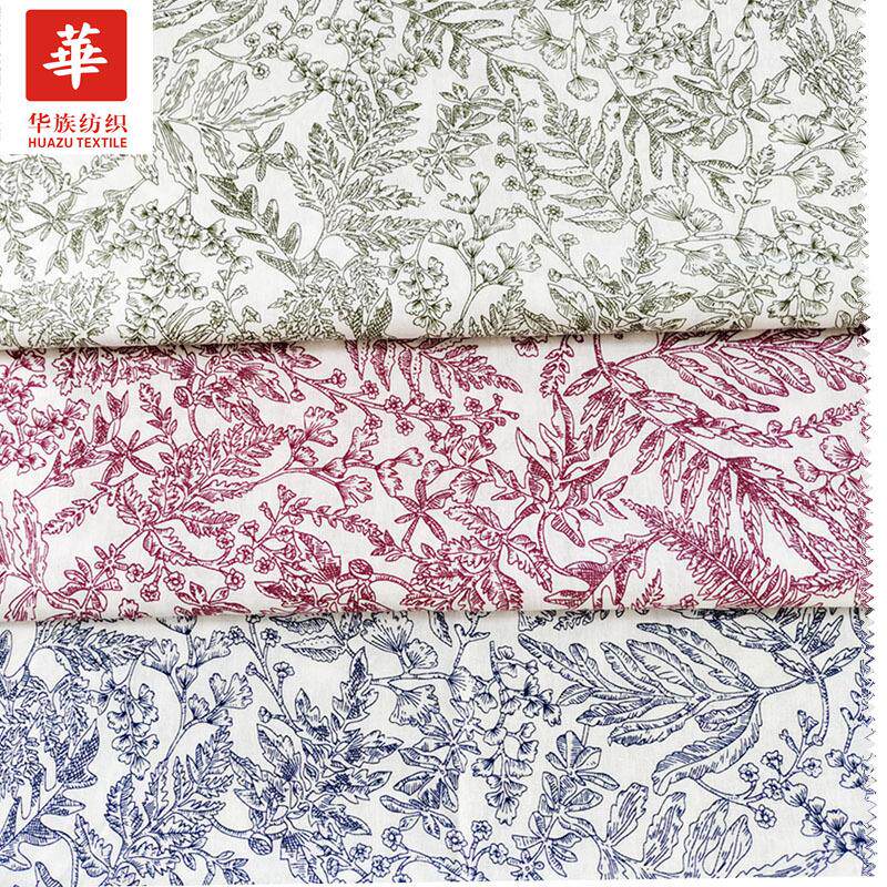 新款纯棉印花布 中国手绘风汉服旗袍连衣裙 抱枕床品布料现货
